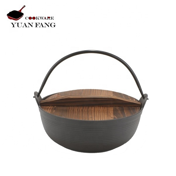 Hot Sale Camping Cookware 20/24/26/28CM Japanese Sukiyaki Pot Cauldron Cast Iron Stew Pot Camping Stew Cauldron