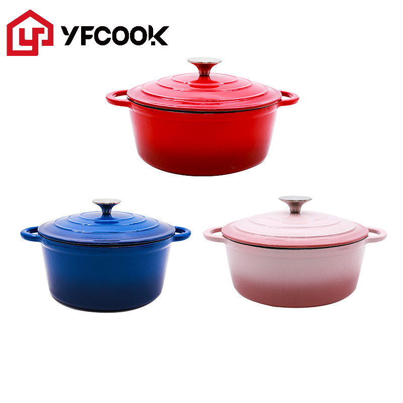 Best Selling Cookware 20/22/24/26/28CM High Quality Nonstick Enameled Cast Iron Dutch Oven Food Warmer Casserole with Lid