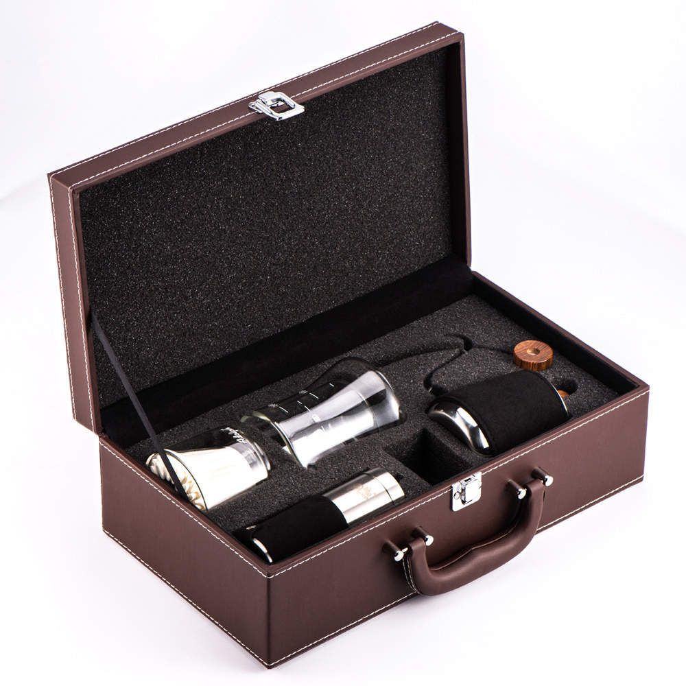 3pcs Portable Stainless steel  Manual hand drip Spice Coffee Grinder Gift Box set