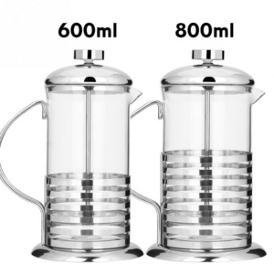 Portable Household Stainless Steel Glass French Press Coffee Pot Filter   Tea Maker Accessories