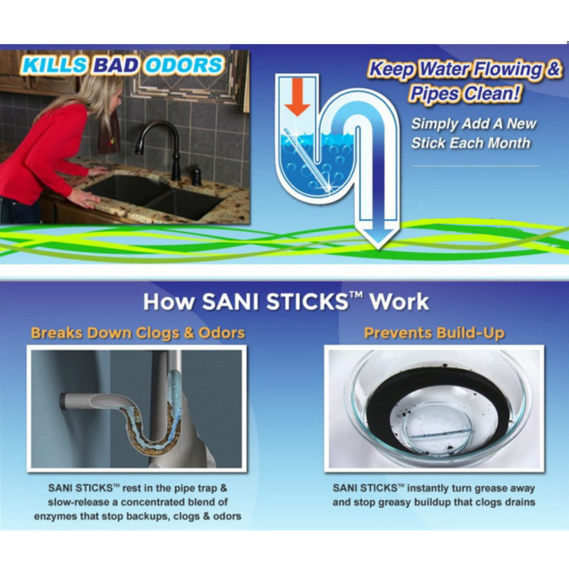 Drain Cleaner Stick Keeps Drains And Pipes Clear Odor Free Sink Cleaner Sewer Cleaning Rod