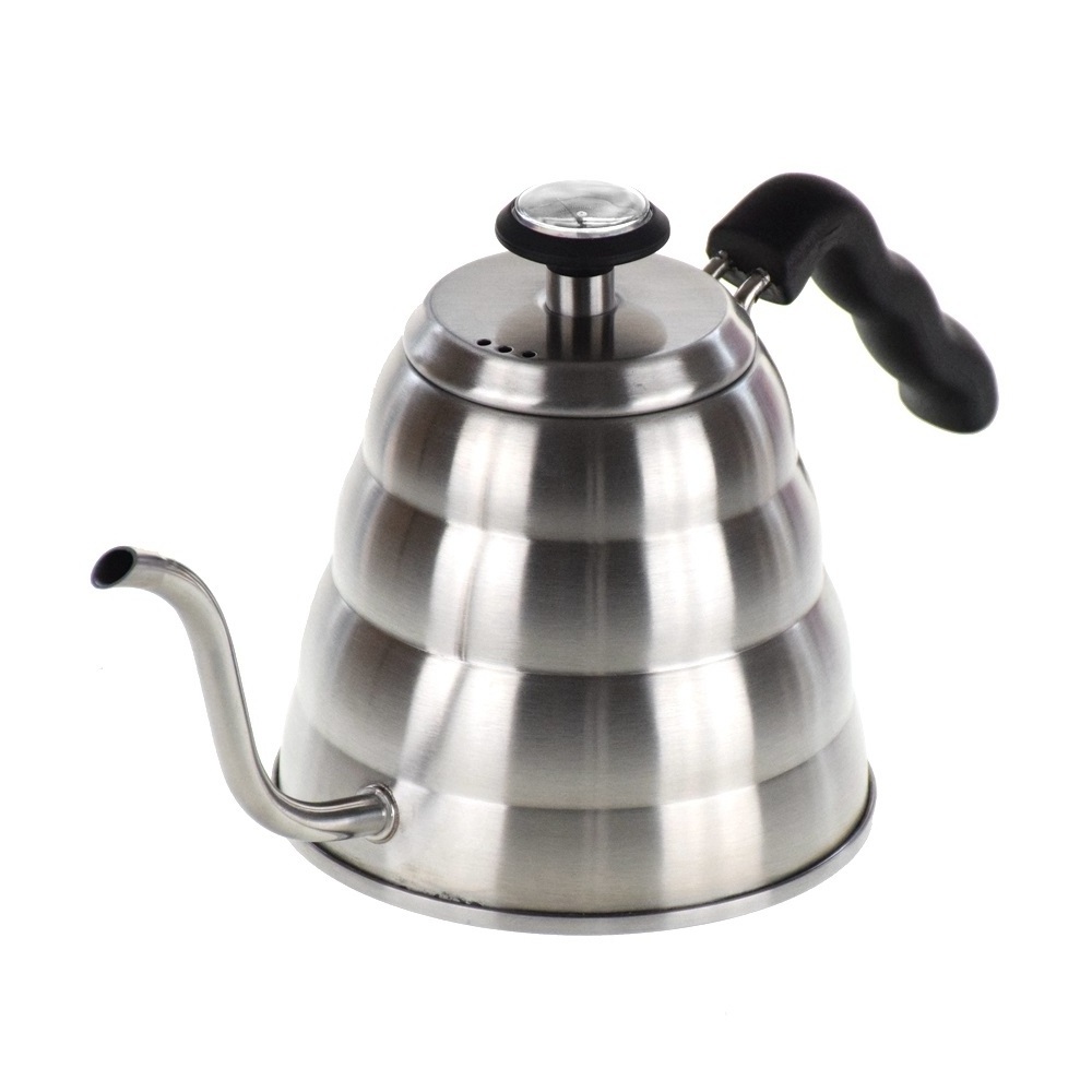 1200ML Premium Pour Over Coffee Kettle with Thermometer 40floz Gooseneck Tea Kettle 5 Cup 304 Stainless Steel Tea Pot