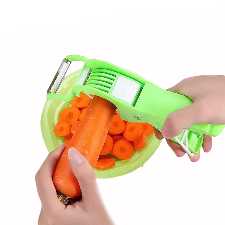 2-in-1 Peeler Slicer Plastic Multi-use Banana Cucumber Carrot Cutter Fruit Vegetable Salad Shredder Cutters