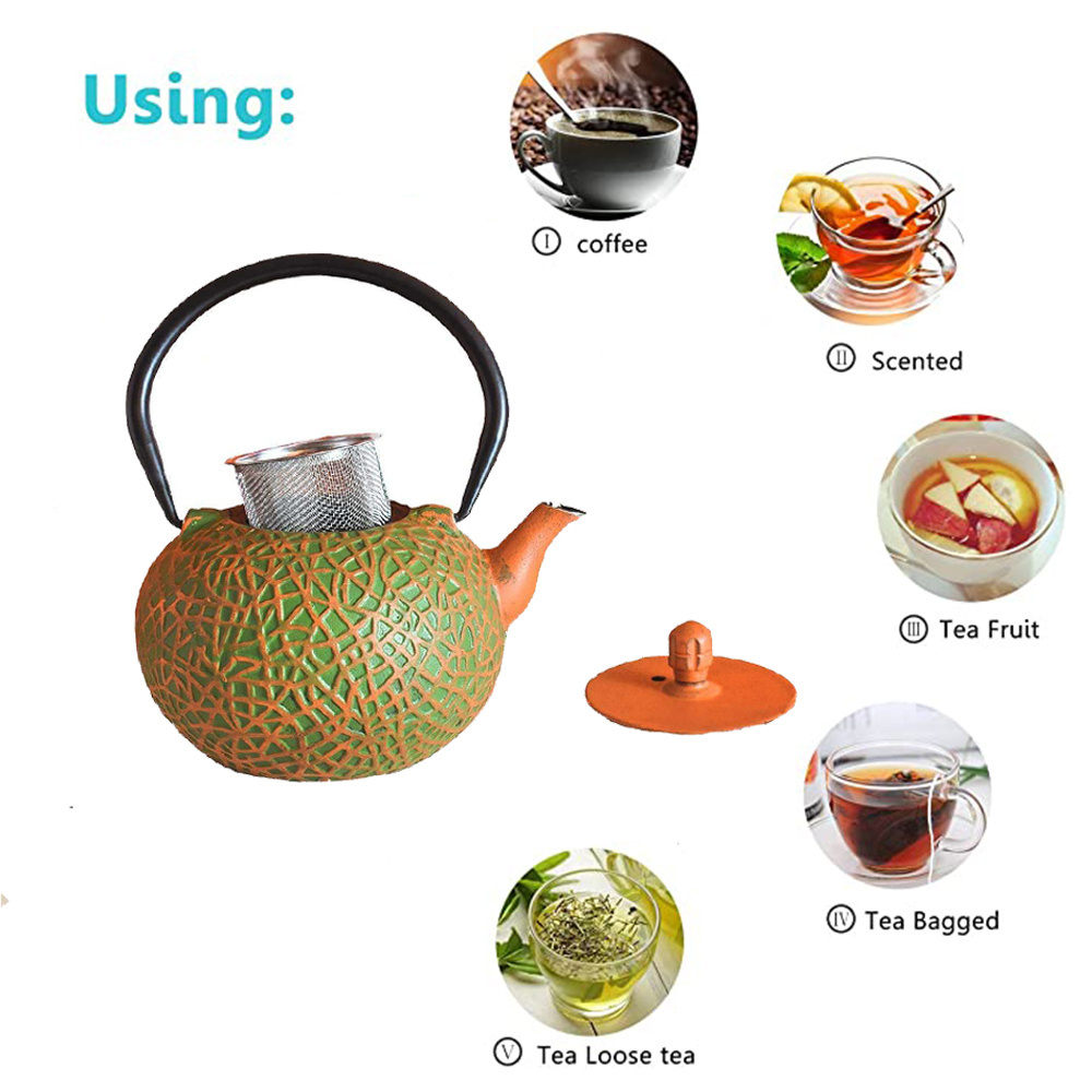 Cast Iron Teapot 800/900/1200ML Japanese Iron Tea Pot with Stainless Steel Infuser Tea Kettle for Boiling Water Oolong Tea