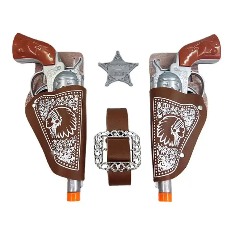 game of west role play kids rifle toy cowboy guns and holsters style silver double pistol cowboy toy gun set for kids