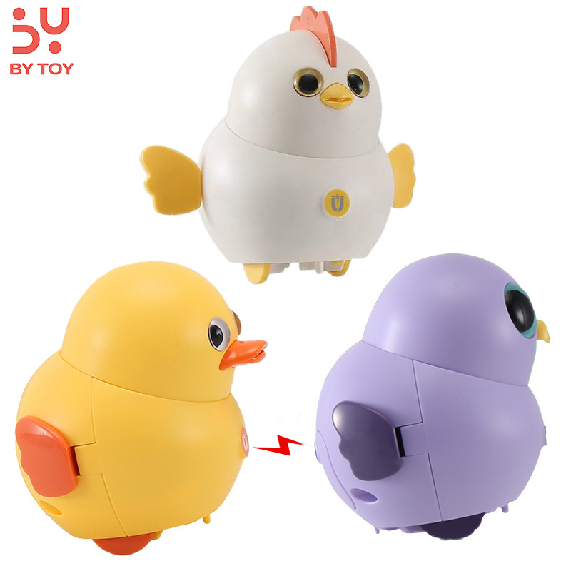 New Design Wholesale Fun Cute Plastic Magnetic Swing Animals Pet Swinging Animals Auto Follow Walking Chick Magnetic Swing Toys