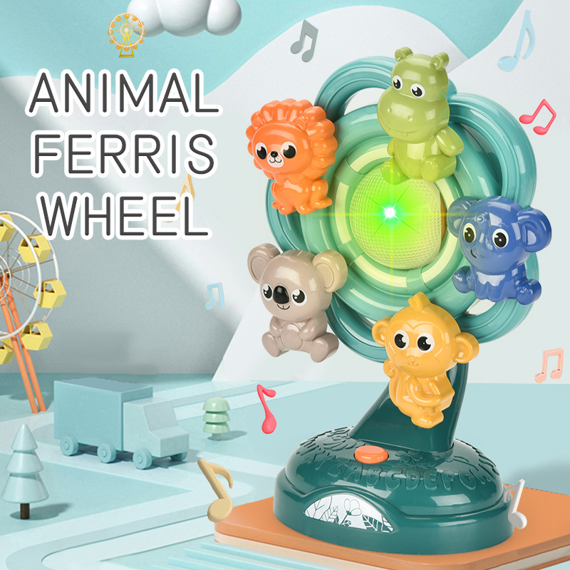 Educational Sound And Light Music Cartoon Animal Toy Ferris Wheel For Kids Light Music Cartoon Animal Toy Ferris Wheel