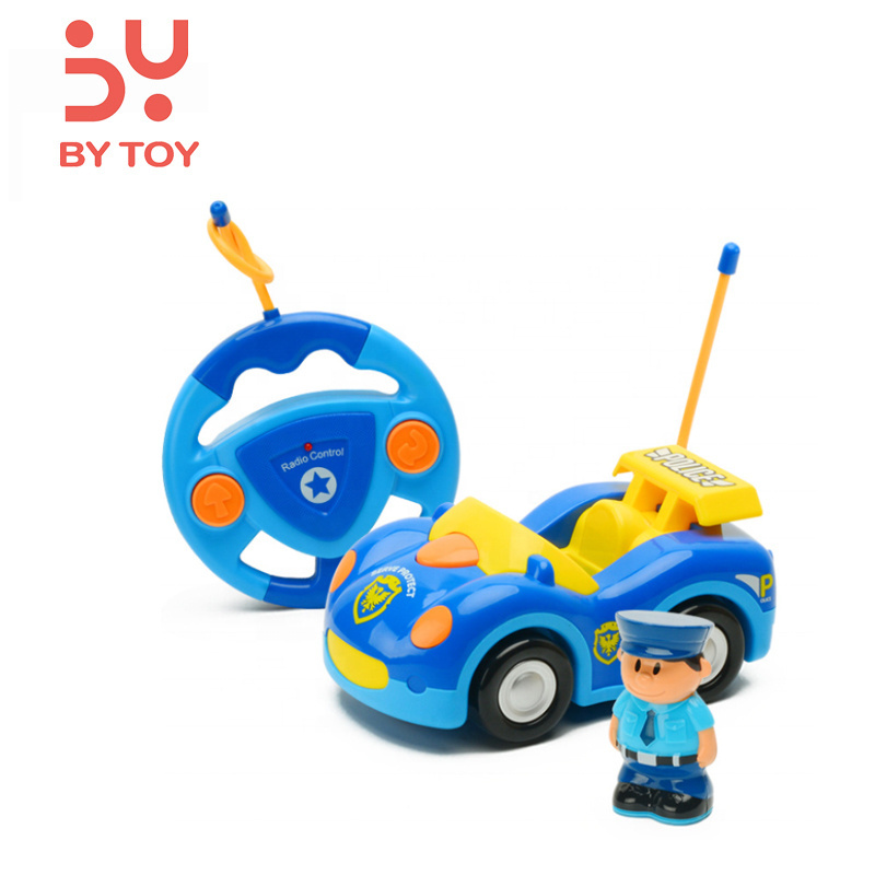 Hot Sales Easy To Use Remote Control Cartoon Police Radio Control Kids Electric Radio Control Race Car Toys For Toddlers