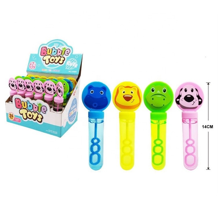 Portable Small Cartoon Animal Handle Soapy Water Bubble Stick Children Toy