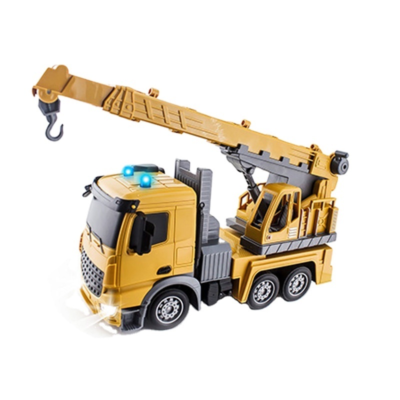 New Kids RC Car Toy 2.4G RC 1:24 Remote Control Crane Construction Engineering Truck 6CH RC Crane Truck for Christmas Gift