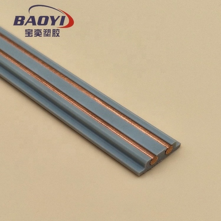 Thickening European standard PVC ABS  two-line round copper plastic track strip