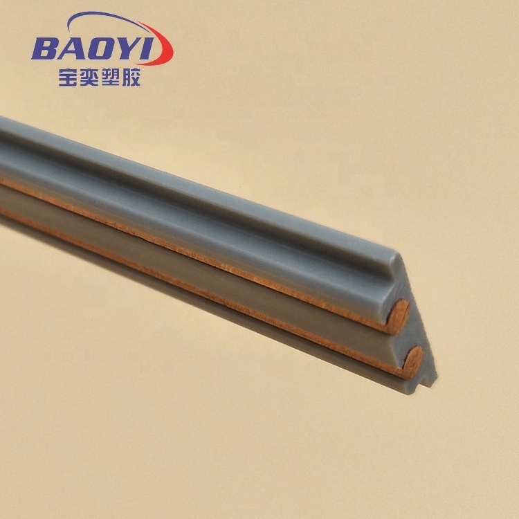 Thickening European standard PVC ABS  two-line round copper plastic track strip