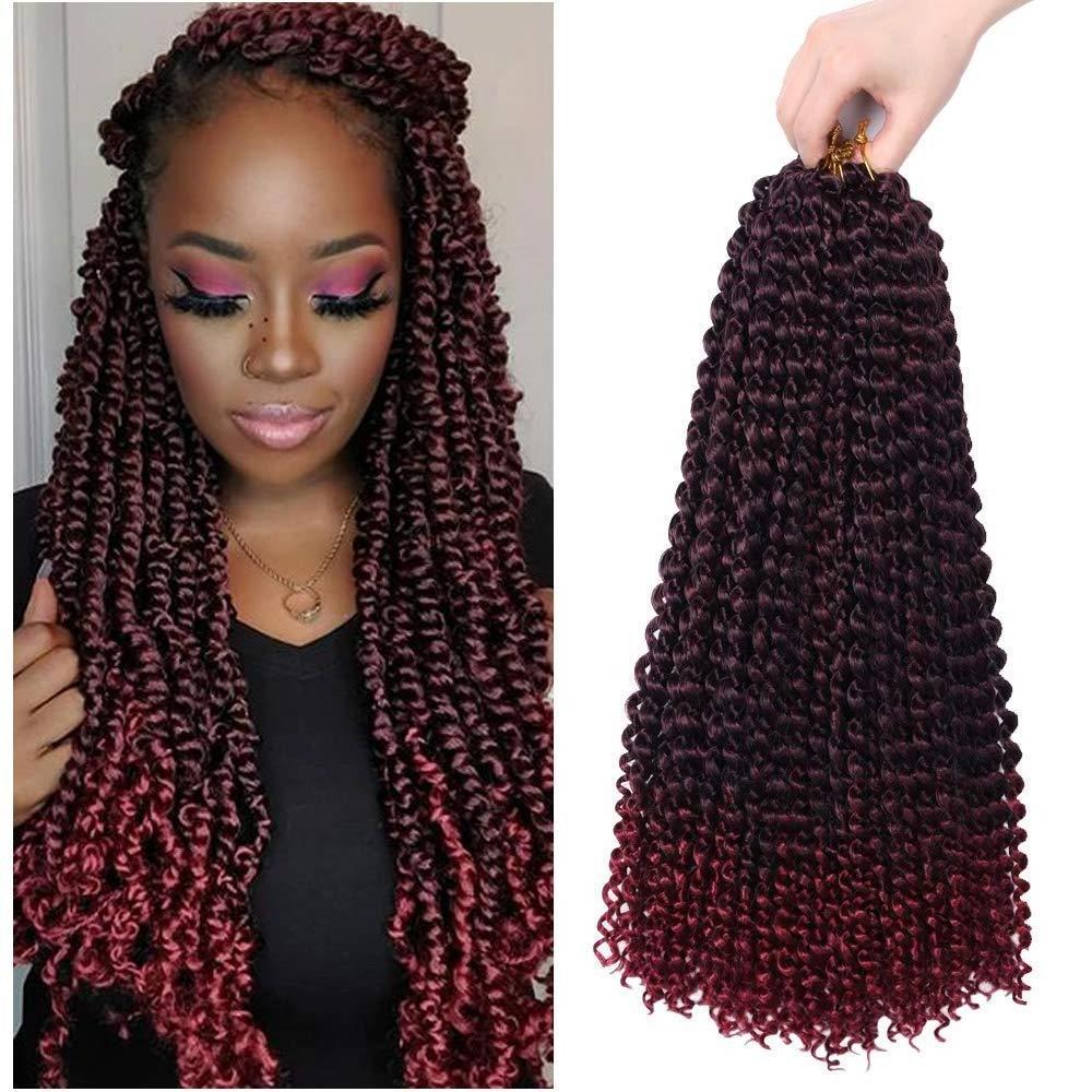 18 in Passion Twist Crochet Hair Braid Box Braids colorful kinky twist hair