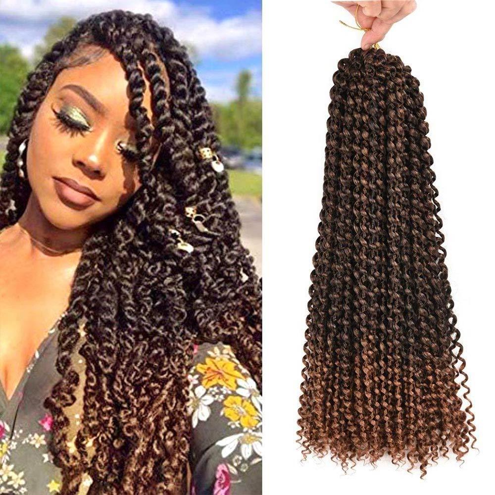 18 in Passion Twist Crochet Hair Braid Box Braids colorful kinky twist hair