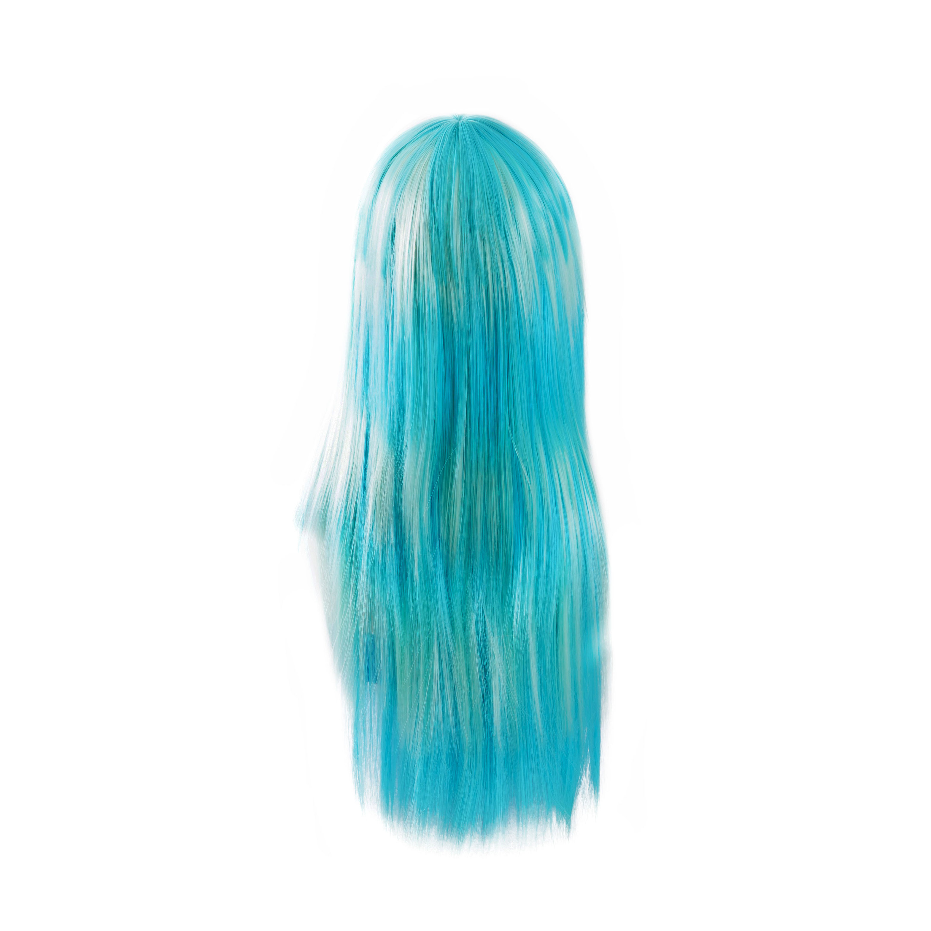 Anxin Best Selling Customize Synthetic Hair Long Straight Wigs Blue And White Ombre Human Hair Like Wig For Woman