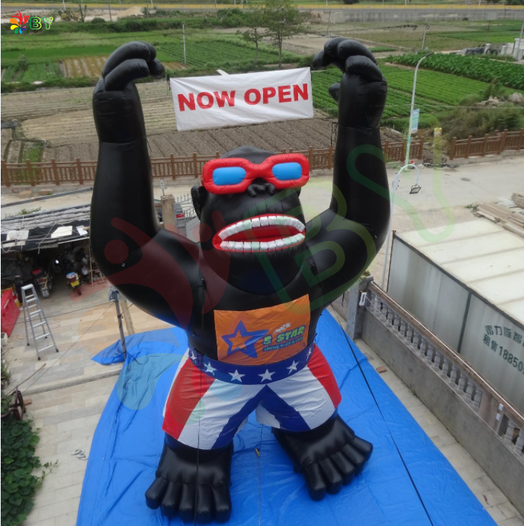 BOYAN 5m High Giant Durable PVC Tarpaulin Inflatable Gorilla Advertising Balloon for Grand Opening