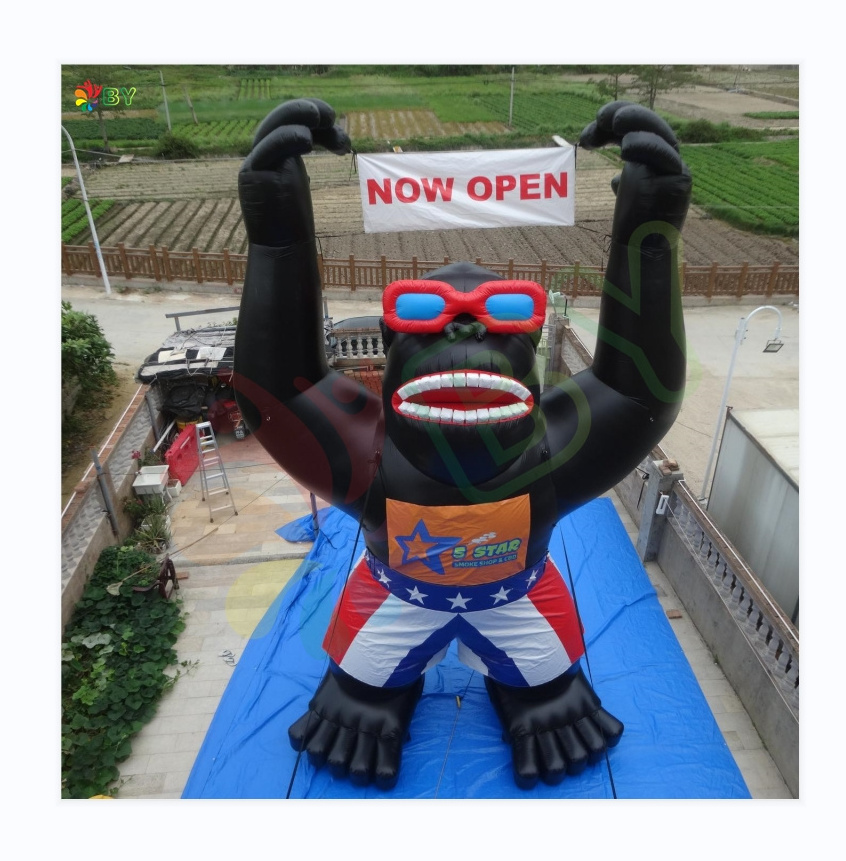 BOYAN 5m High Giant Durable PVC Tarpaulin Inflatable Gorilla Advertising Balloon for Grand Opening