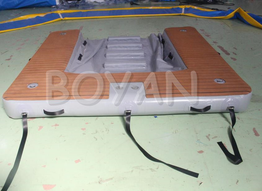 OEM&ODM drop stitch DWF material water park equipment floating air pontoon inflatable dock deck platform