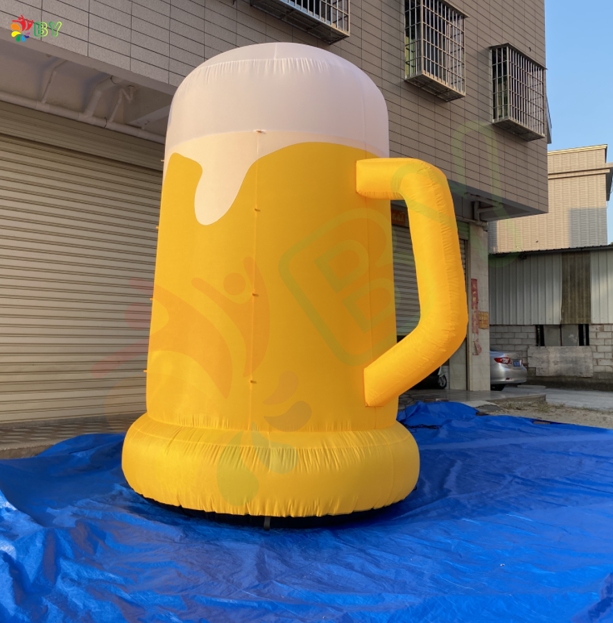 BOYAN Holland Customized LED Inflatable Beer Mug Model Commercial Using Beer Cup Balloon Giant Inflatable Beer Mug Custom