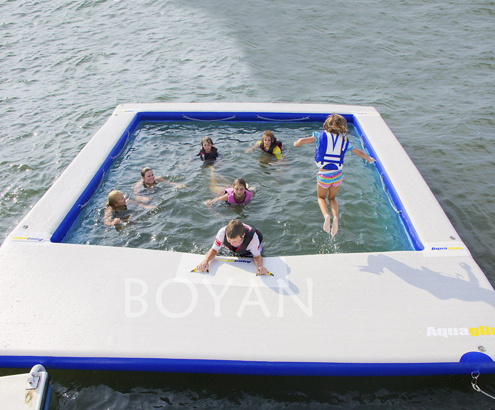 Water play equipment floating swimming pool inflatable jellyfish pool for boat and yacht