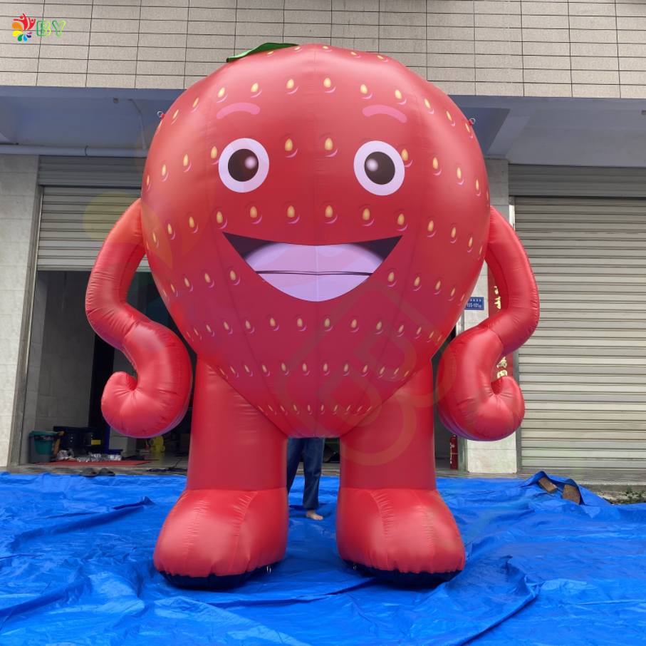 BOYAN eye catching inflatable parade apple strawberry balloons flying giant inflatable fruit helium balloon