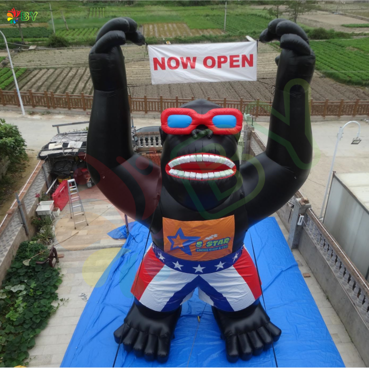 BOYAN hot sale to US new designed inflatable animal for advertising, inflatable Gorilla with Shorts and Glasses