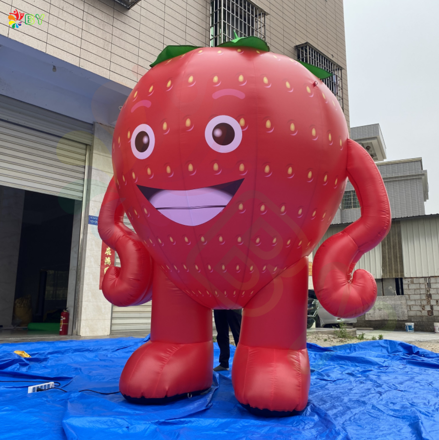 BOYAN eye catching inflatable parade apple strawberry balloons flying giant inflatable fruit helium balloon