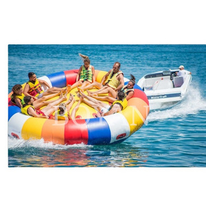 New design Inflatable Spinning LOUNGE TWISTER Towable Tube For Water Entertainment Inflatable Water Rotating Disco Boat