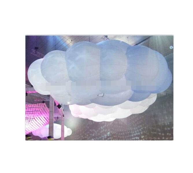 Cheap ceiling air balloon cloud with LED lights, lighting inflatable hanging cloud balloon