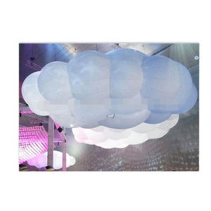 Cheap ceiling air balloon cloud with LED lights, lighting inflatable hanging cloud balloon