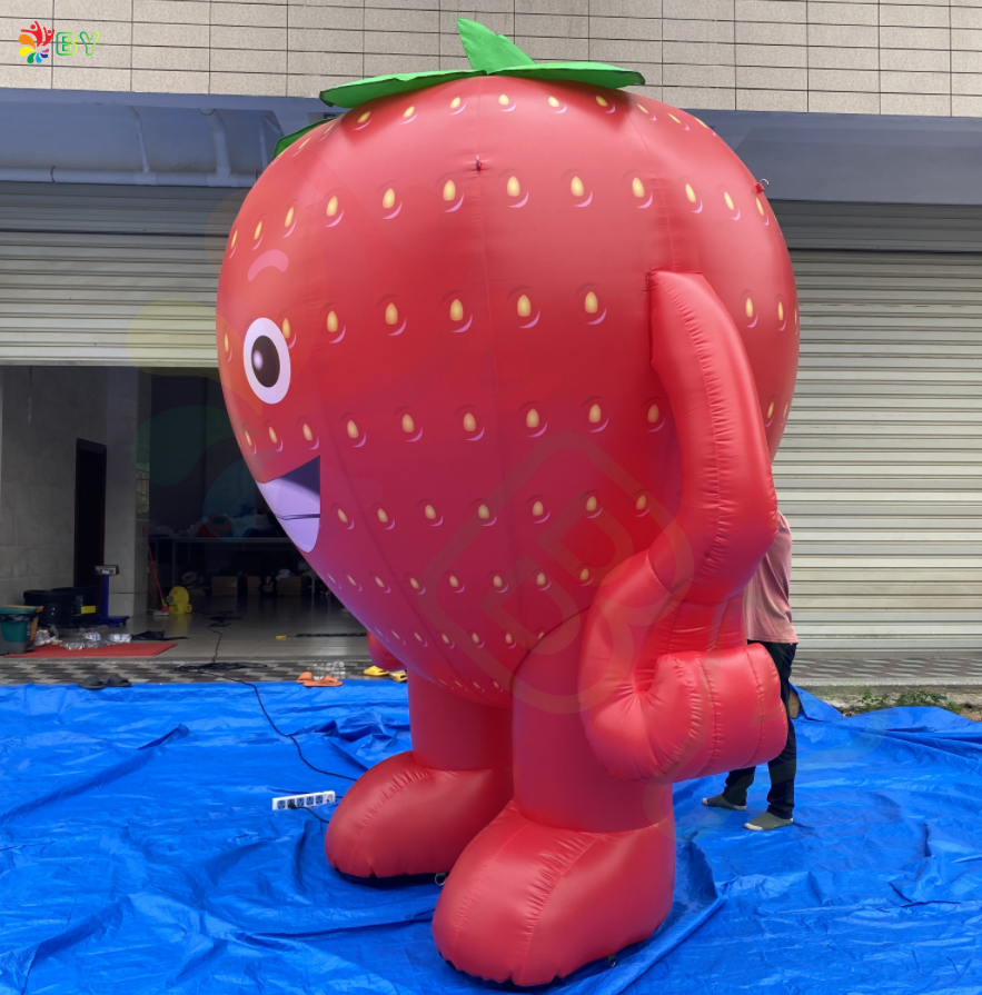 BOYAN eye catching inflatable parade apple strawberry balloons flying giant inflatable fruit helium balloon