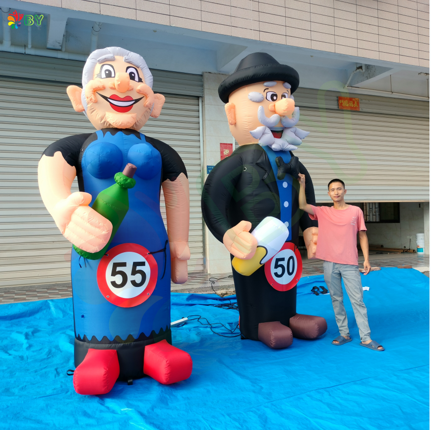 BOYAN  New Design Full Printing Inflatable Abraham Cartoon for Advertising