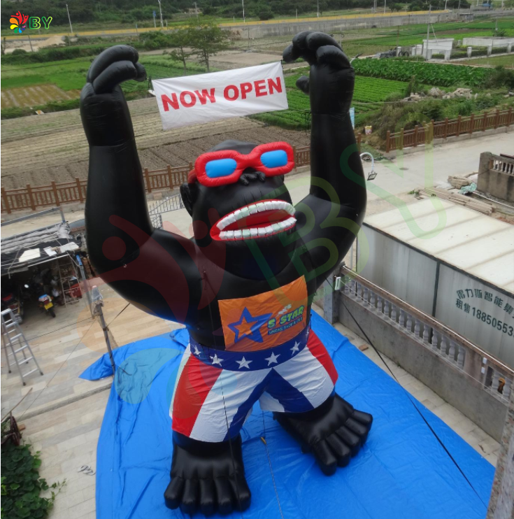 BOYAN 5m High Giant Durable PVC Tarpaulin Inflatable Gorilla Advertising Balloon for Grand Opening