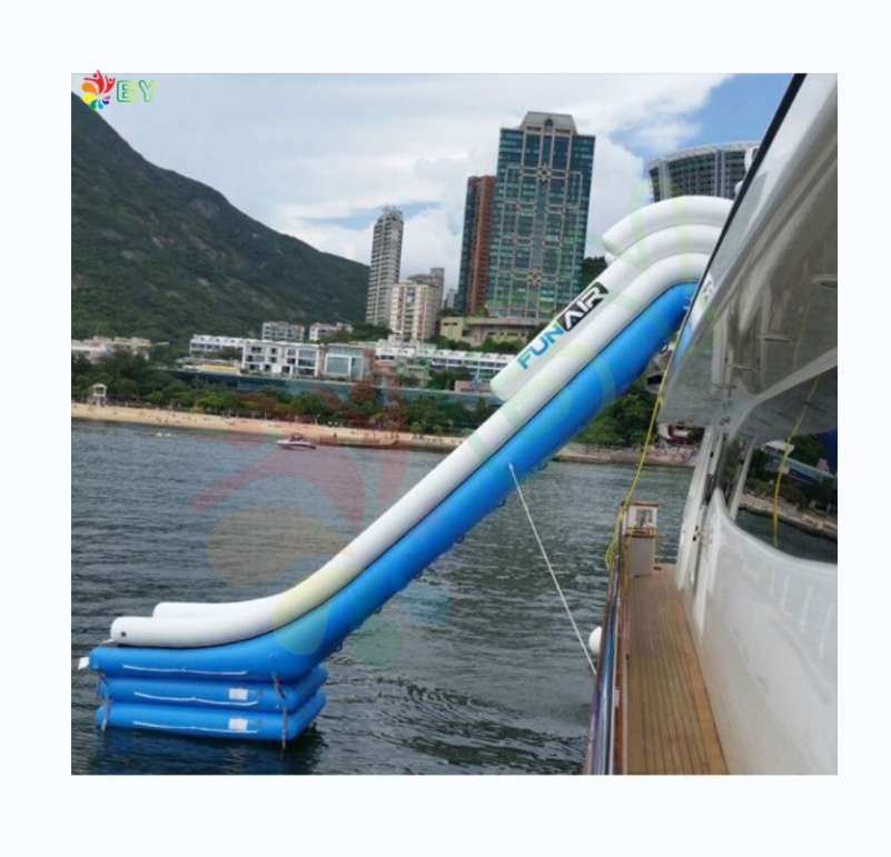 Boyan Entertainment Yacht Water Floating Slide PVC Inflatable Pontoon Boat Slide