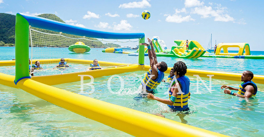 Inflatables Factory High Quality beach water pool inflatable volleyball court sealed water volleyball play court