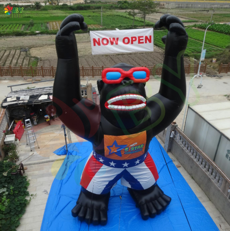 BOYAN 5m High Giant Durable PVC Tarpaulin Inflatable Gorilla Advertising Balloon for Grand Opening