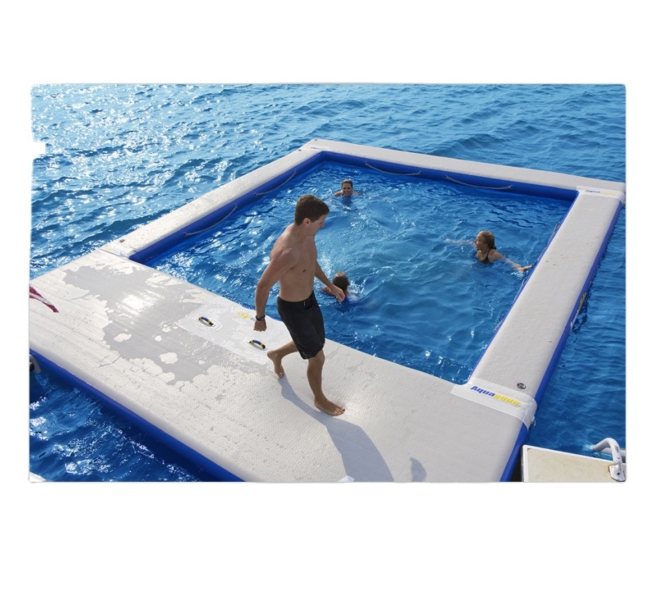 Water play equipment floating swimming pool inflatable jellyfish pool for boat and yacht