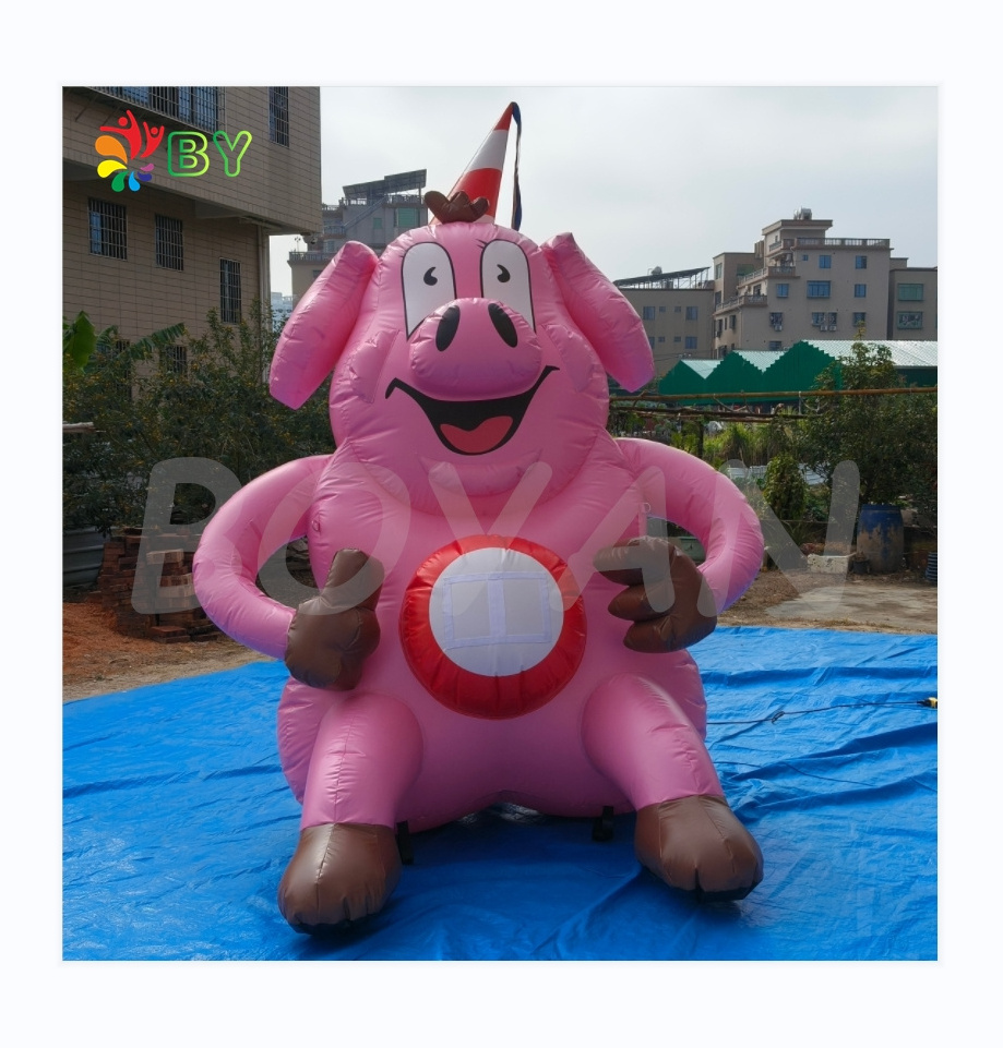 BOYAN Giant Pink Inflatable pig,inflatable animal custom for outdoor decoration