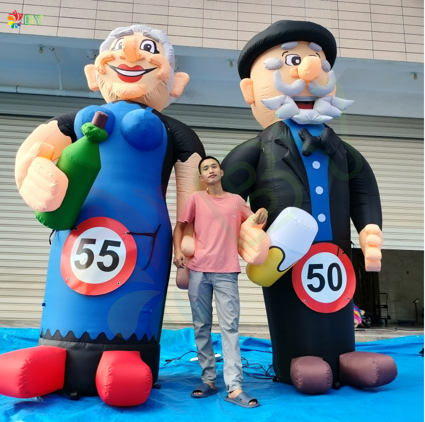 BOYAN  New Design Full Printing Inflatable Abraham Cartoon for Advertising