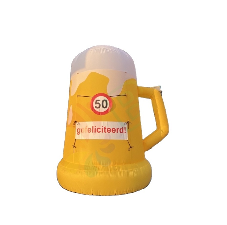 BOYAN Holland Customized LED Inflatable Beer Mug Model Commercial Using Beer Cup Balloon Giant Inflatable Beer Mug Custom