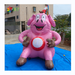 BOYAN Factory Hot Sale Inflatable Animal Mascot Giant Pink Inflatable Pig Balloon for Events