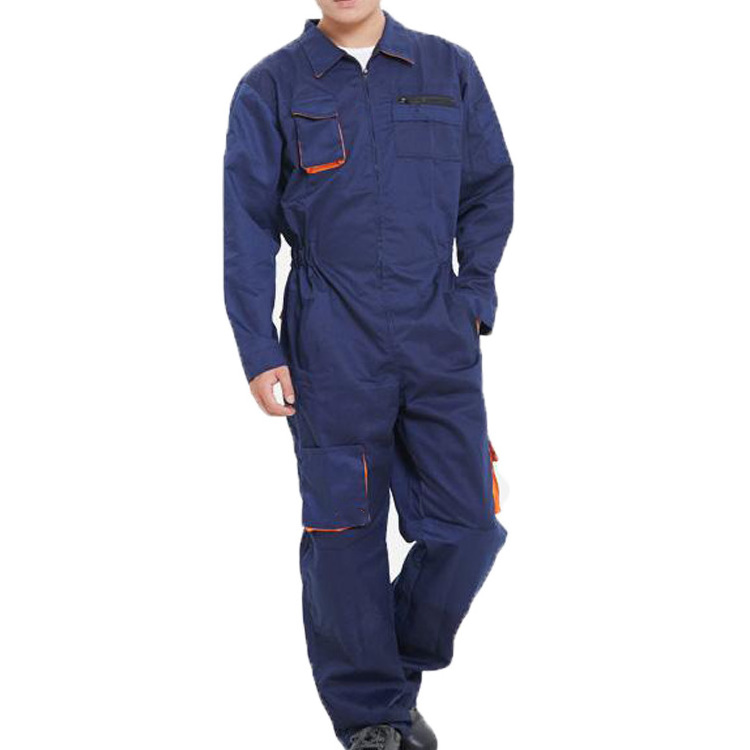 100% Cotton Long Sleeve Unisex Work Coveralls Mens Plus Size One Piece Mechanic Jumpsuit