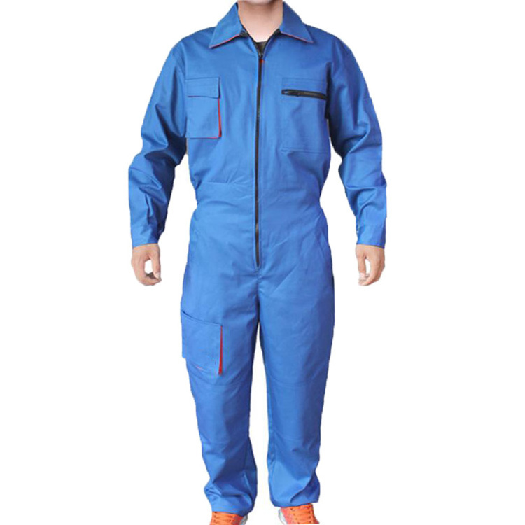 100% Cotton Long Sleeve Unisex Work Coveralls Mens Plus Size One Piece Mechanic Jumpsuit