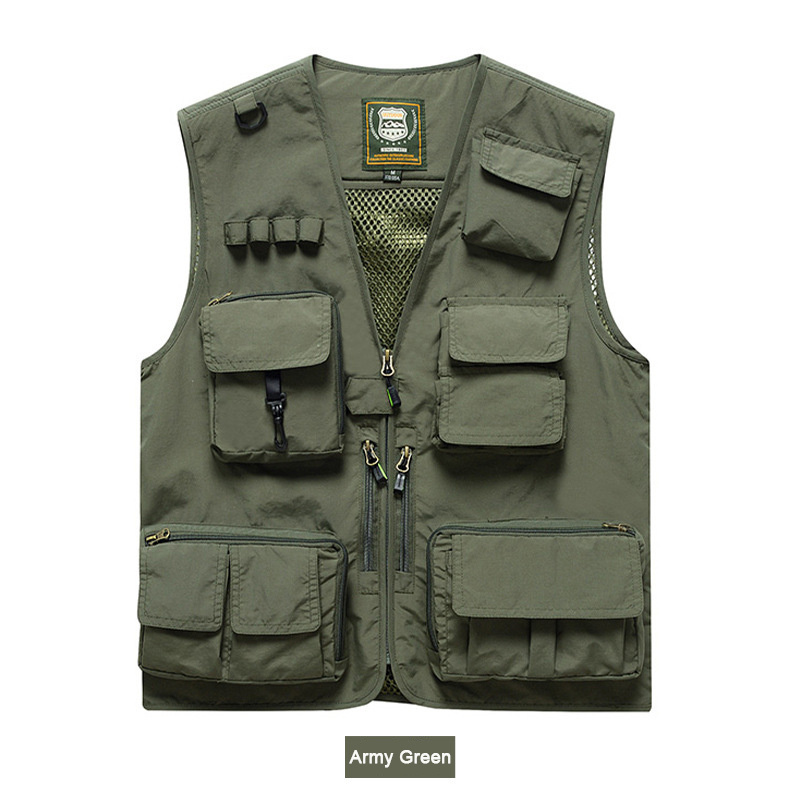 Custom Multi Pocket Safety Work Vest Men Road Side Working Tool Vest