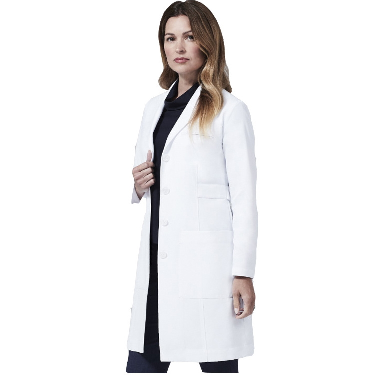 Wholesale Factory Price Adult Professional White Nurse Uniforms Medical Designs Doctor White Lab Coat Doctor Gown  For Hospital