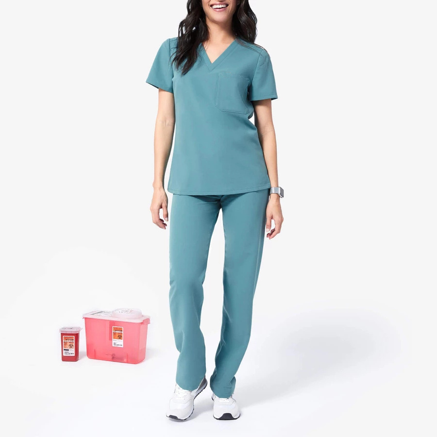 Stretch Scrubs Navy Women Sets Various Color Bleach Resistant Scrubs for Women Scrub Pants with Elastic Waist