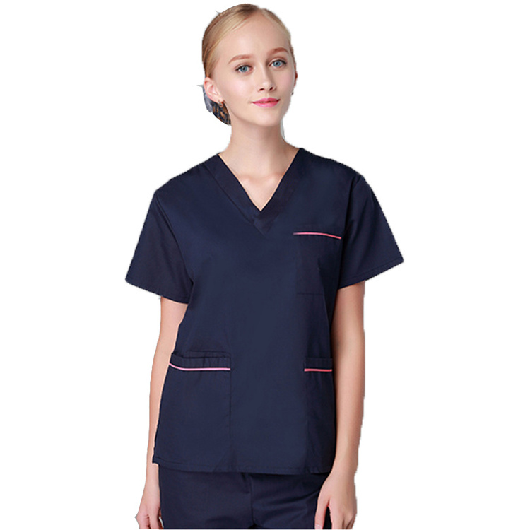 2019 Medical Scrubs Clothing Uniform Dropshipping V Neck Poly Cotton Nursing Uniform Nurse Medical Scrubs Design