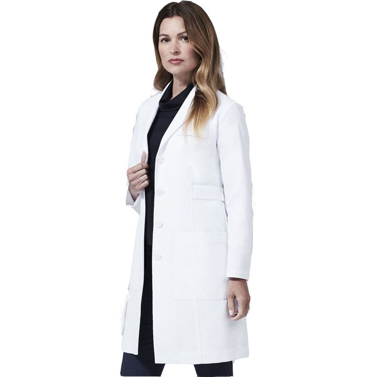 Wholesale Factory Price Adult Professional White Nurse Uniforms Medical Designs Doctor White Lab Coat Doctor Gown  For Hospital