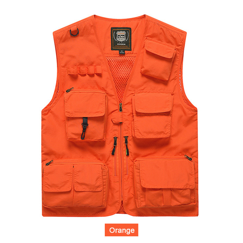 Custom Multi Pocket Safety Work Vest Men Road Side Working Tool Vest