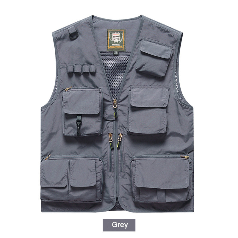 Custom Multi Pocket Safety Work Vest Men Road Side Working Tool Vest